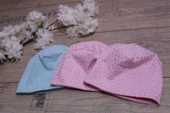 3 Beanies in 43-45 cm, 2x rosa 1x mint.